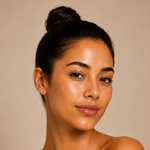 Load image into Gallery viewer, Woman with a bun hairstyle against a beige background
