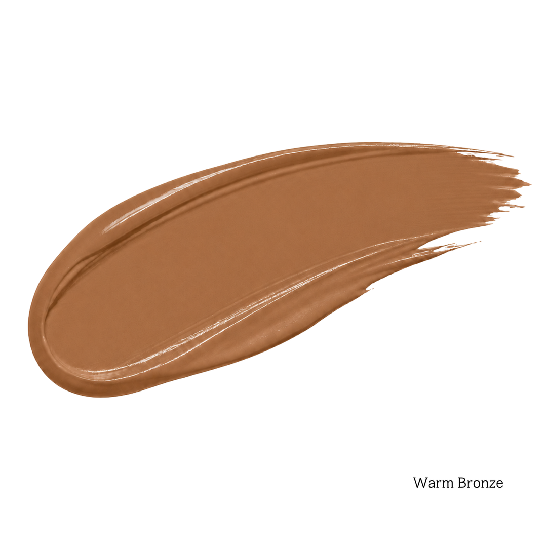 Swatch of warm bronze color on a white background